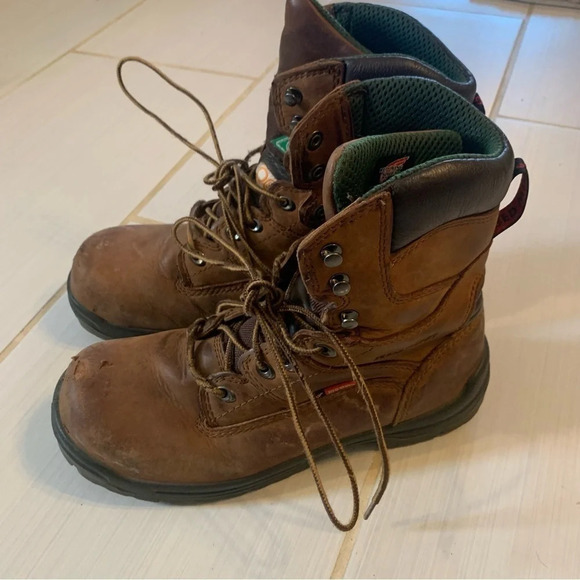 Red Wing Shoes Brown Poplar  Frontier Leather Work Steel Toe Boots 9.5 - Picture 7 of 14